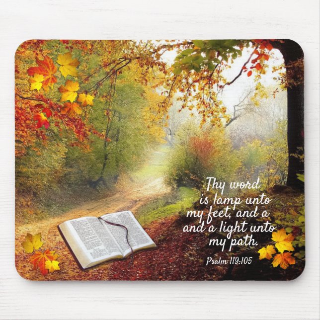 Sunlit Fall Pathway und Bibel Mousepad (Vorne)