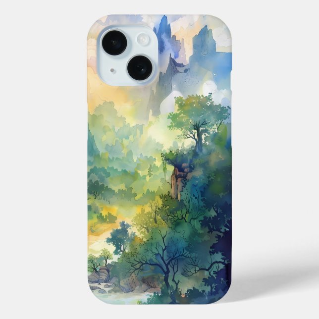 Sunlit Forest Valley Phone Case (Rückseite)
