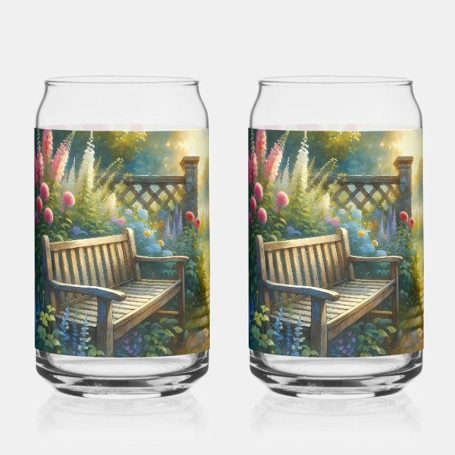 Sunlit Garden Pathway Gate Scene Dosenglas (Vorderseite)