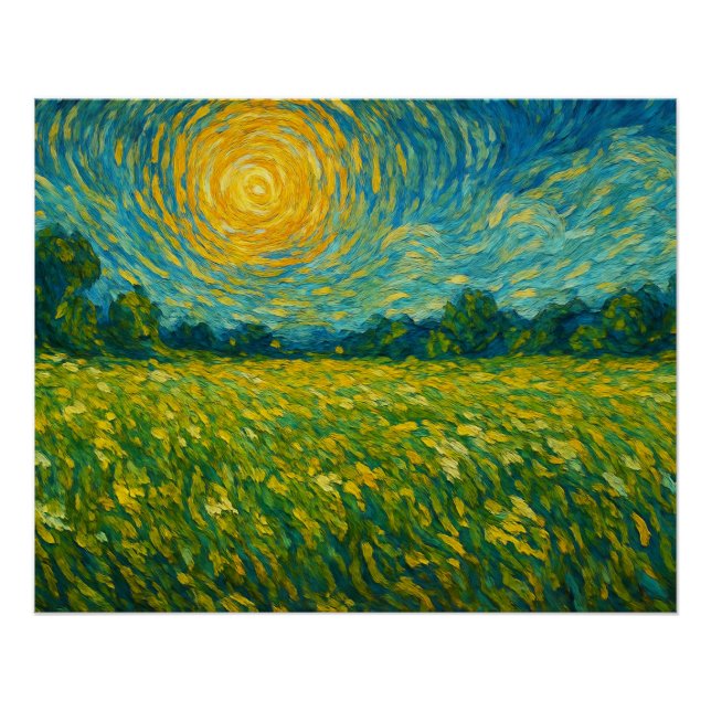 Sunlit Meadow in Van Gogh's Dream Poster (Vorderseite)