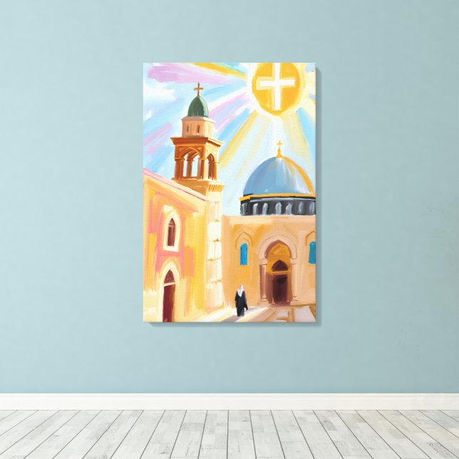Sunlit Middle Eastern Church Art Collection Kunst, Leinwanddruck (Insitu (Holzboden))