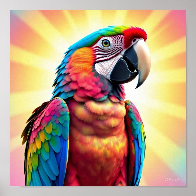 Sunlit Parrot Poster (Vorne)