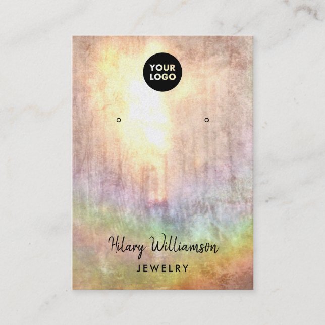 Sunlit Pastell Rainbow Grunge Earring Display Visitenkarte (Vorderseite)