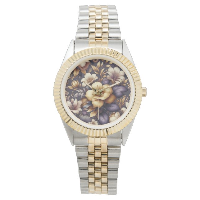 Sunlit Petals und Lila Haze Armbanduhr (Vorderseite)