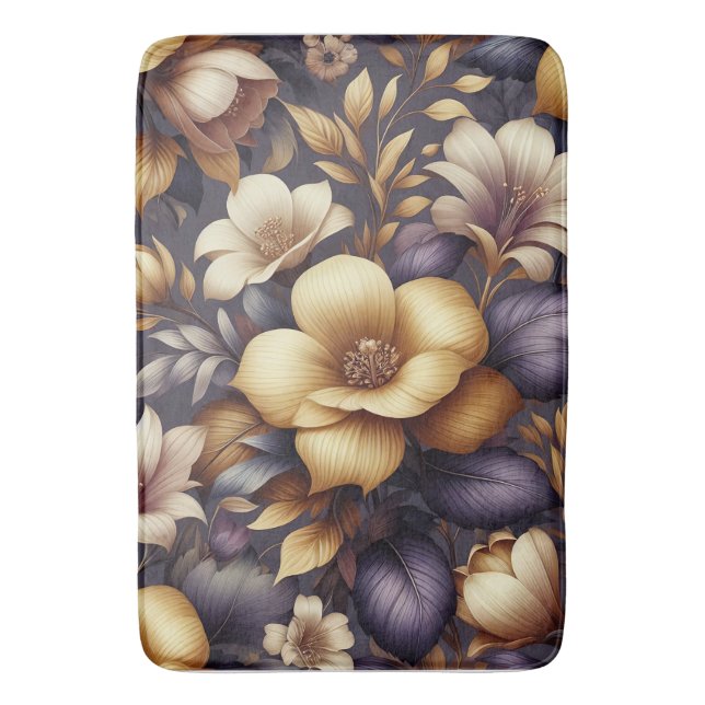 Sunlit Petals und Lila Haze Badematte (Vorderseite Vertikal)