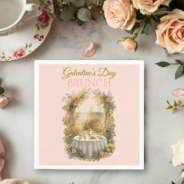 Sunlit Rococo Garden Galentine Brunch Table Floral Serviette