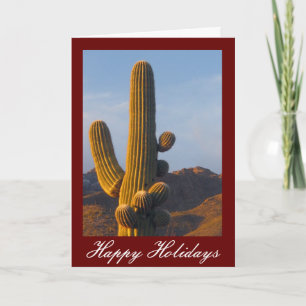 Sunlit Saguaro Cactus Carte de vacances personnali