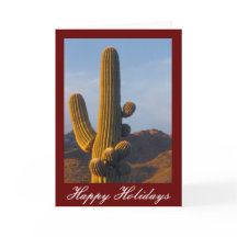Sunlit Saguaro Cactus Customizable Holiday Card
