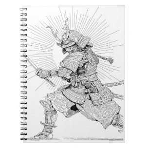 Sunlit Samurai Precision Line Art Notizblock