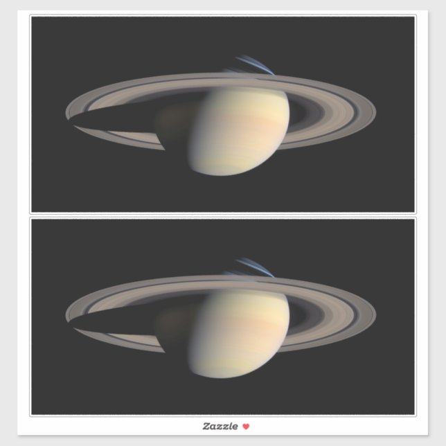 Sunlit Saturn Gas Giant Planet von Cassini Aufkleber (Blatt)
