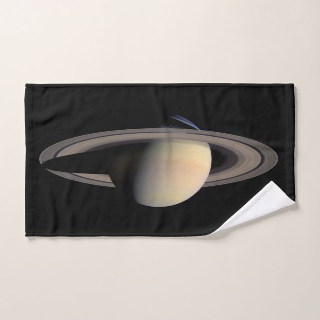 Sunlit Saturn Gas Giant Planet von Cassini Badhandtuch Set (Handtuch)