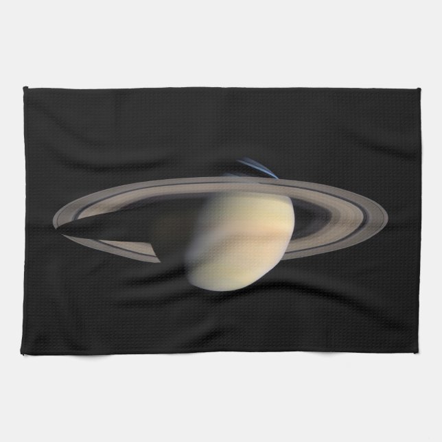 Sunlit Saturn Gas Giant Planet von Cassini Geschirrtuch (Horizontal)