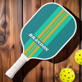 Sunlit Seas Kundgebung Streifen mit Namen Pickleball Schläger