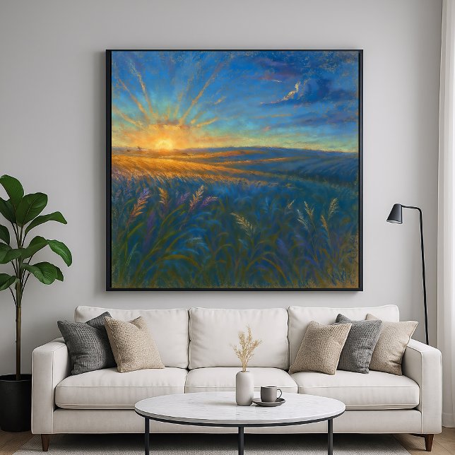 Sunlit Wheat Field - Pastel Impressionismus Stil Poster (Von Creator hochgeladen)