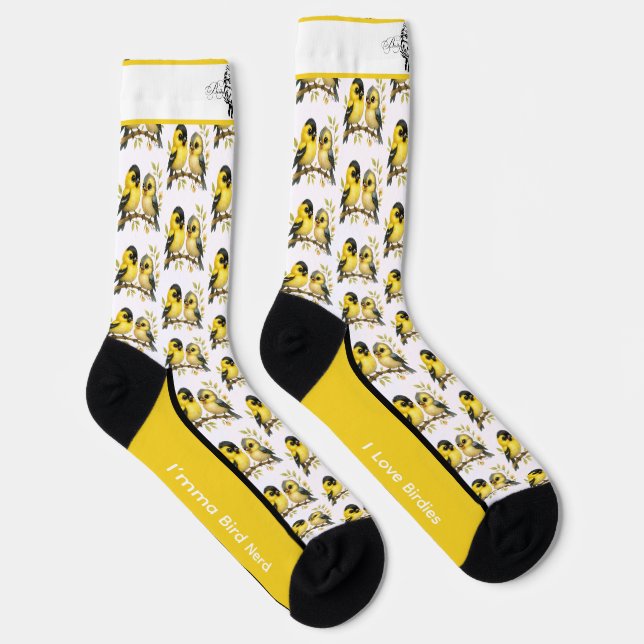 Sunny American Goldfinch Bird Socks Socken (Rechts)