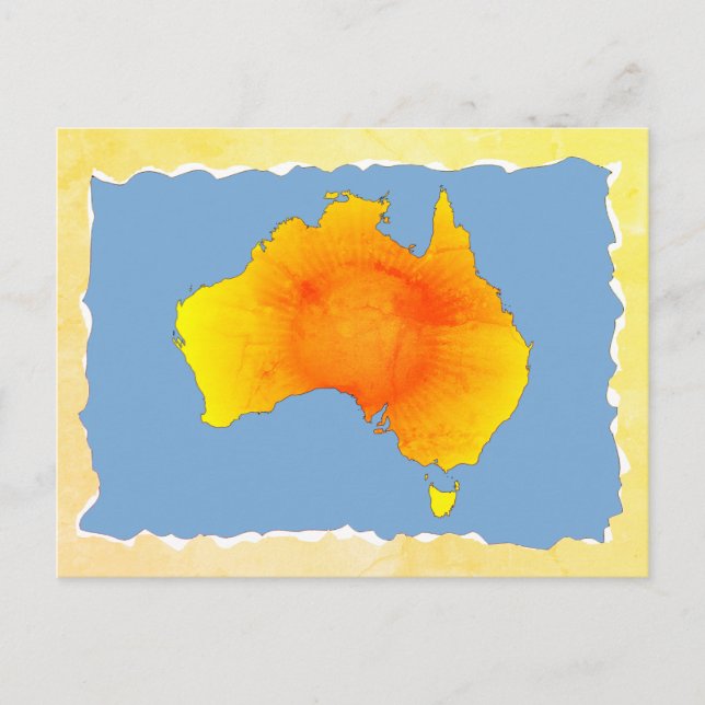 Sunny Australie Carte Vieux papier déchiré Texture (Devant)