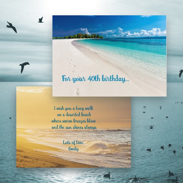 Sunny Beach Birthday wünscht Flachgratis Grußkarte Karte (Von Creator hochgeladen)
