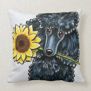 Sunny Black Miniature Poodle Kissen