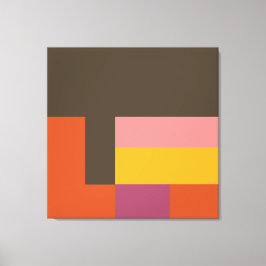 Sunny Blocks Brown & Orange Leinwanddruck