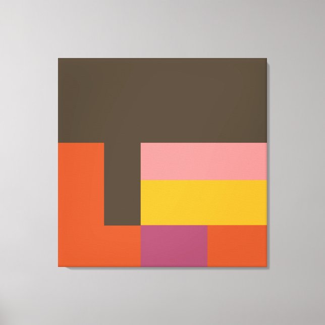 Sunny Blocks Brown & Orange Leinwanddruck (Vorderseite)