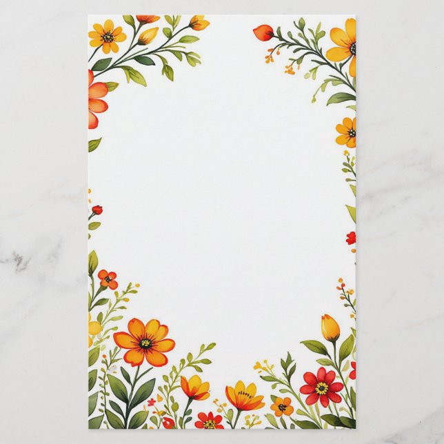 Sunny Blooms Stationary Briefpapier (Vorderseite)