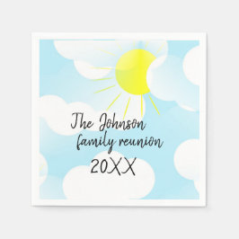 Sunny Blue Summer Sky mit Clouds Family Wiedersehe Serviette