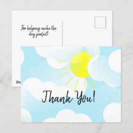 Sunny Blue Summer Sky mit Wolken Vielen Dank Postkarte