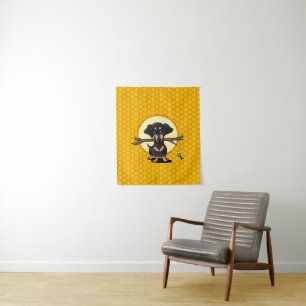 Sunny Boho Dackel Dog Wandteppich