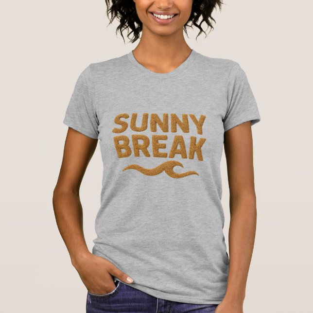 sunny break vacation  gold glitter shirt  womens s (Vorderseite)