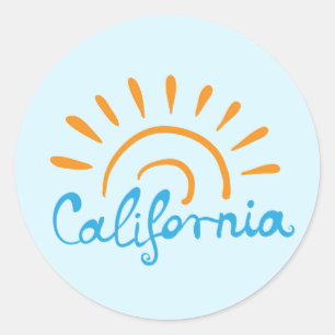 Sunny California Logo Runder Aufkleber
