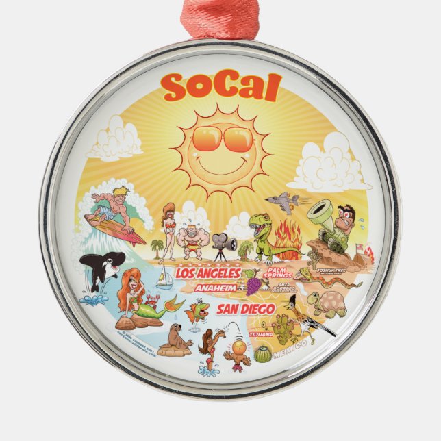 Sunny California Metal Ornament (Vorne)
