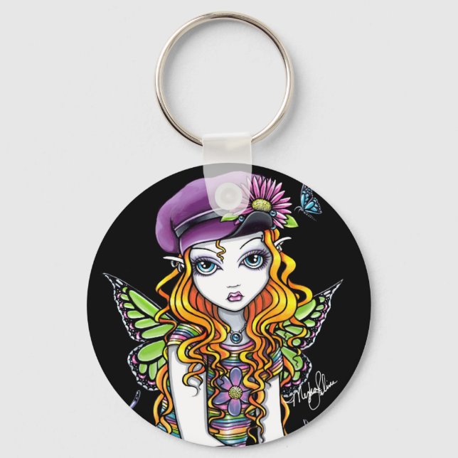 "Sunny" Candied Butterfly Rainbow Fairy Keychain Schlüsselanhänger (Vorderseite)