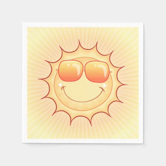 Sunny Cartoon Paper Napkin Serviette (Vorderseite)