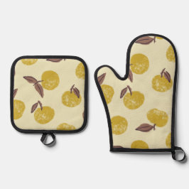 Sunny Clementine Bliss Ofenhandschuh & Topflappen-Set