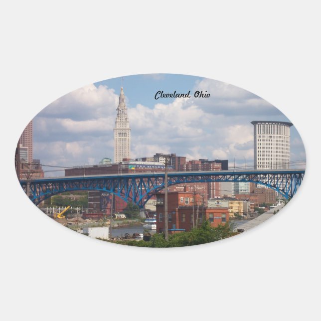 Sunny Cleveland Ohio Oval Sticker (Vorderseite)