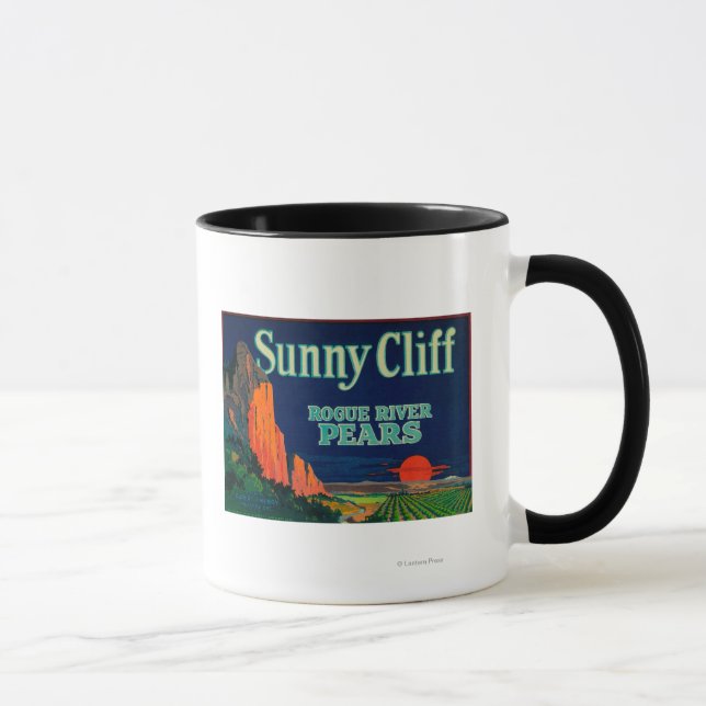 Sunny Cliff Pear Crate LabelMedford, OR Tasse (Rechts)