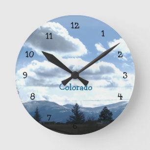 Sunny Colorado Mountain View Acrylique Mur Horloge