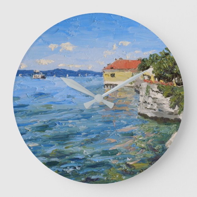 Sunny Day on Lake Constance (Southern Germany) Große Wanduhr (Vorderseite)