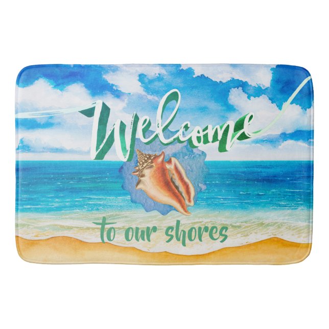 Sunny Day Seabreeze Willkommen Badematte (Vorderseite)