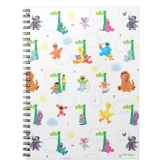 Sunny Day Sesame Street Pattern Notizblock (Vorderseite)
