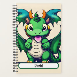 Sunny der freundliche Drache mit Custom Nametag Planer