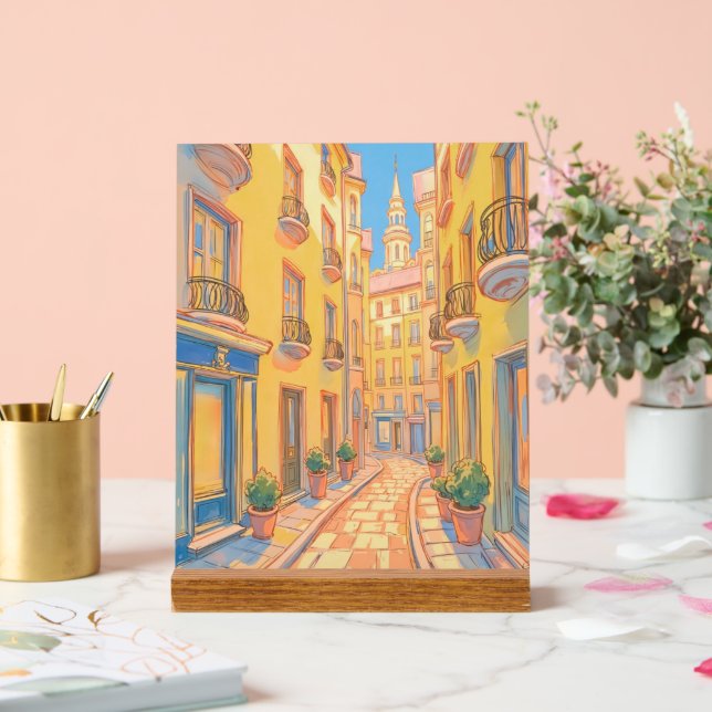 Sunny European Street Architecture confortable Art (Mariage)