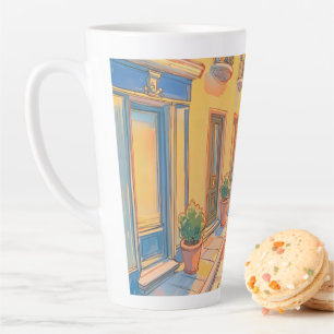 Sunny European Street Cosy Architecture Travel Art Milchtasse