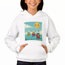 Sunny Fishing Boats – Kids’ Hoodie