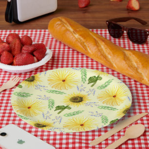 Sunny Floral Pattern Napkins Pappteller