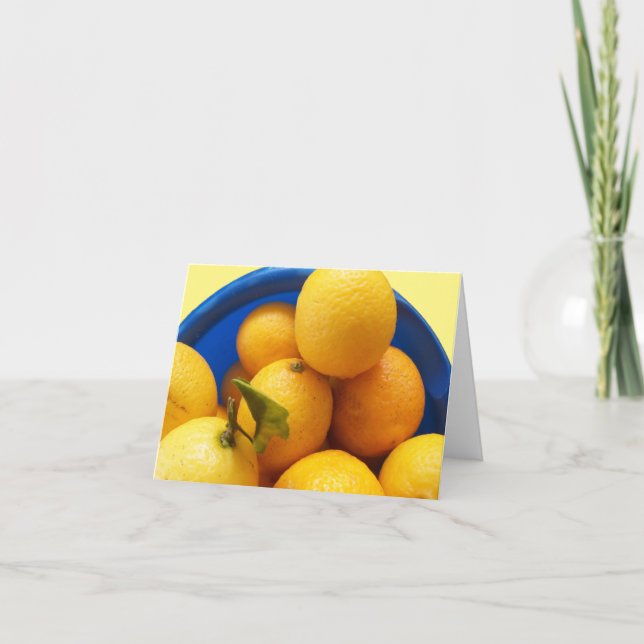 Sunny Florida Lemons auf einer leeren Karte (Vorderseite)