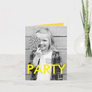 Sunny Fun Minimal Modern Kid's Foto Geburtstag Einladung