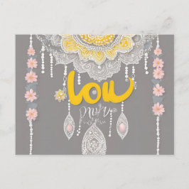 Sunny Gray Lace AI Art Postkarte