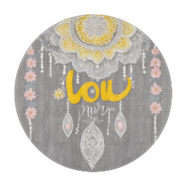 Sunny Gray Lace AI Art Schneidebrett