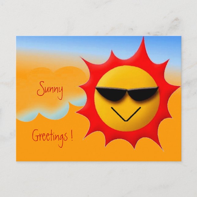 Sunny Greetings Postcard Postkarte (Vorderseite)